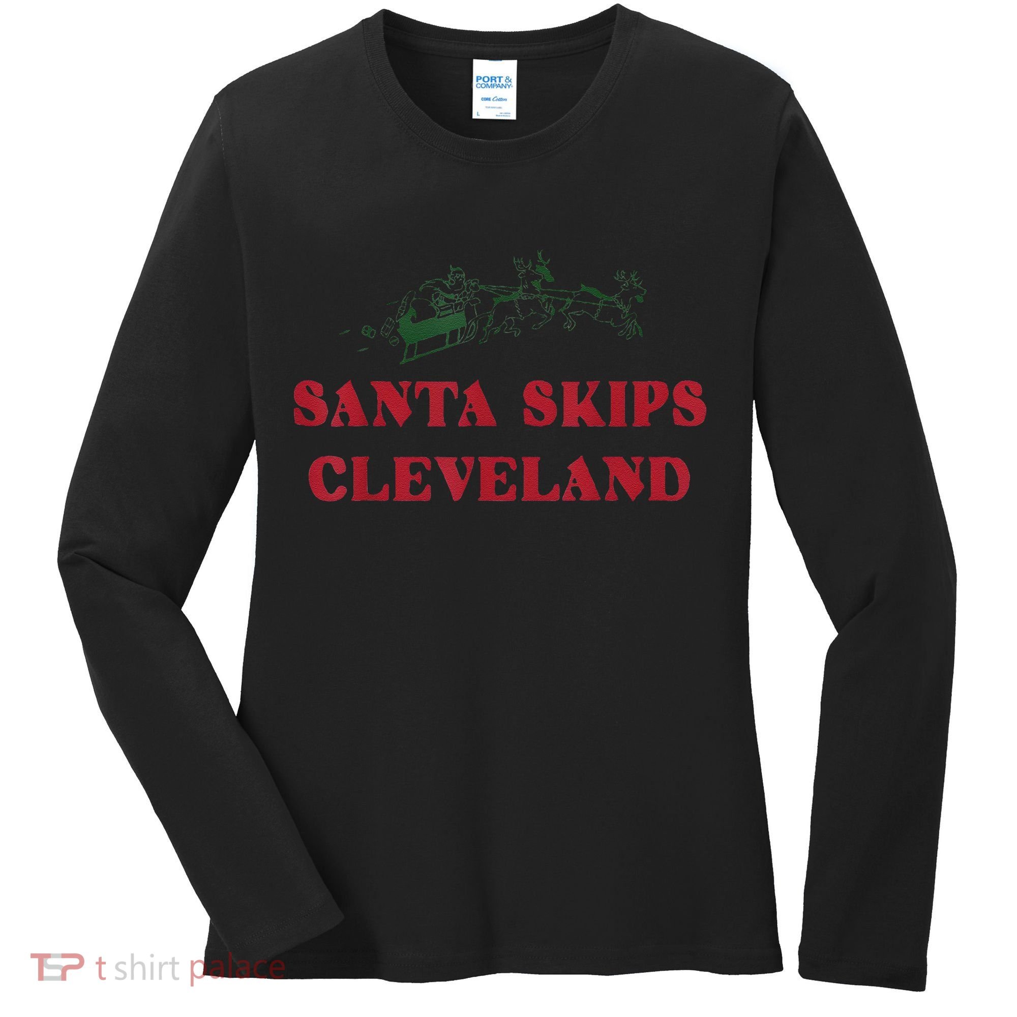 Santa Skips Cleveland Women's Long Sleeve Shirt
