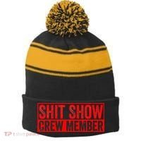 Shit Show Captain Funny Shitshow Hilarious Sarcastic Stripe Pom Pom Beanie thumb 0