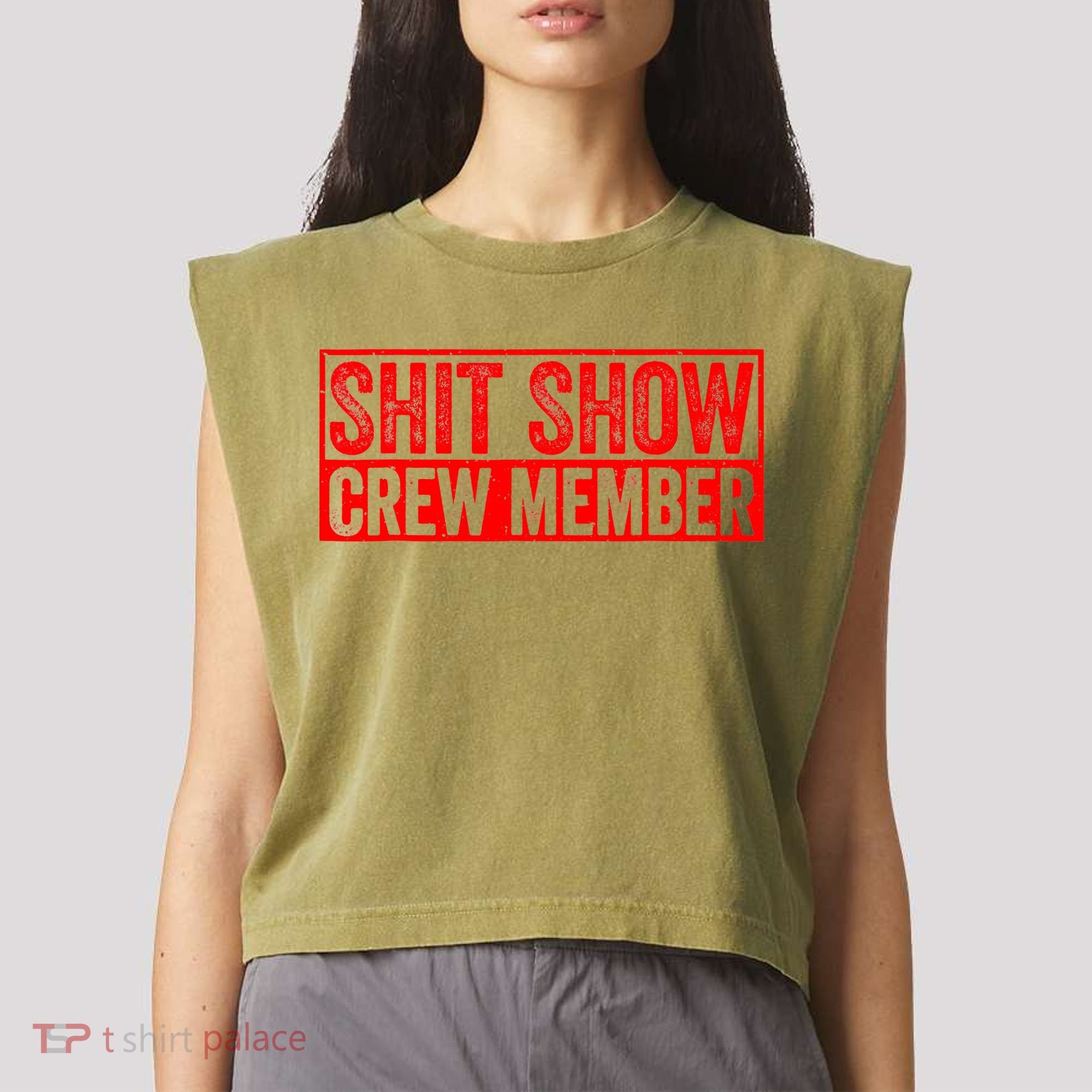 Shit Show Captain Funny Shitshow Hilarious Sarcastic Garment-Dyed Women's Muscle Tee