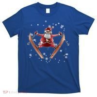 Skiing Santa Christmas Ski Winter Sport Xgiftmas Pajama Skier Great Gift T-Shirt thumb 0