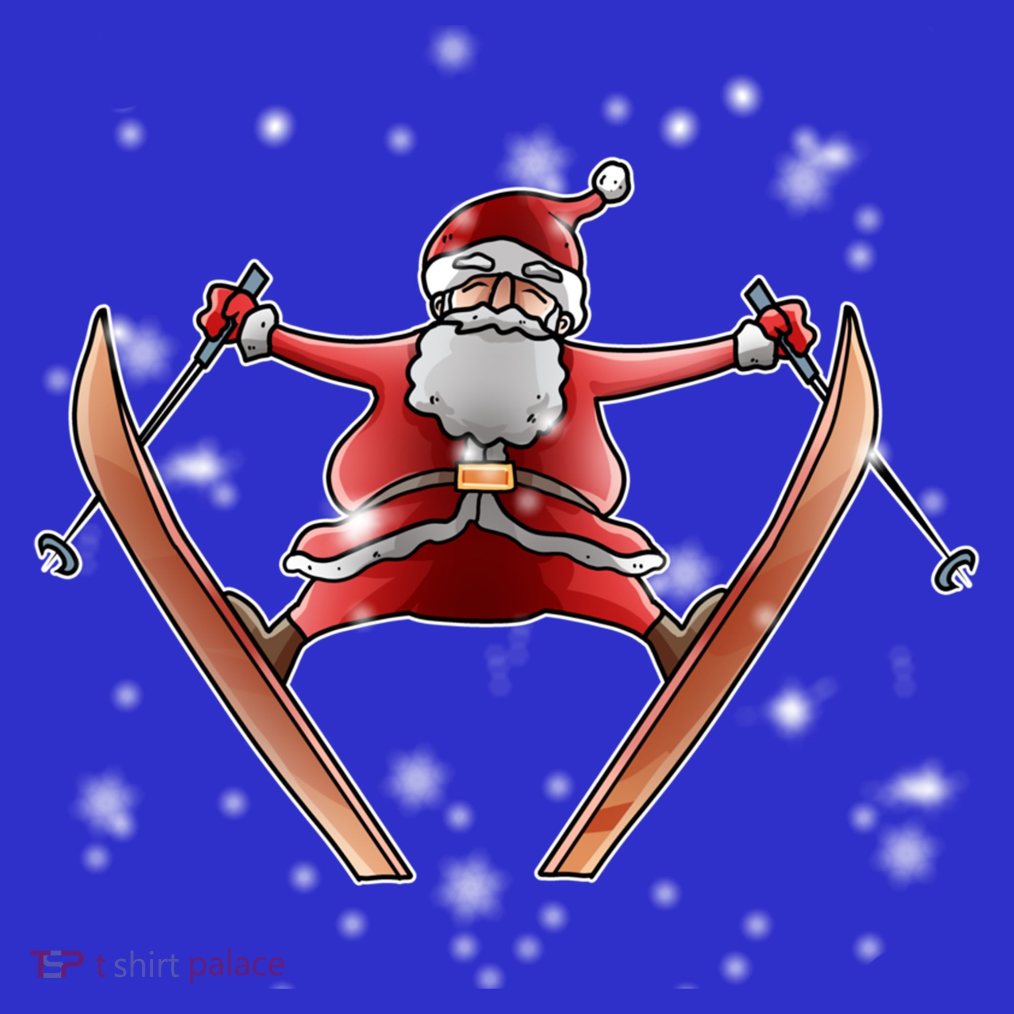 Skiing Santa Christmas Ski Winter Sport Xgiftmas Pajama Skier Great Gift Polo