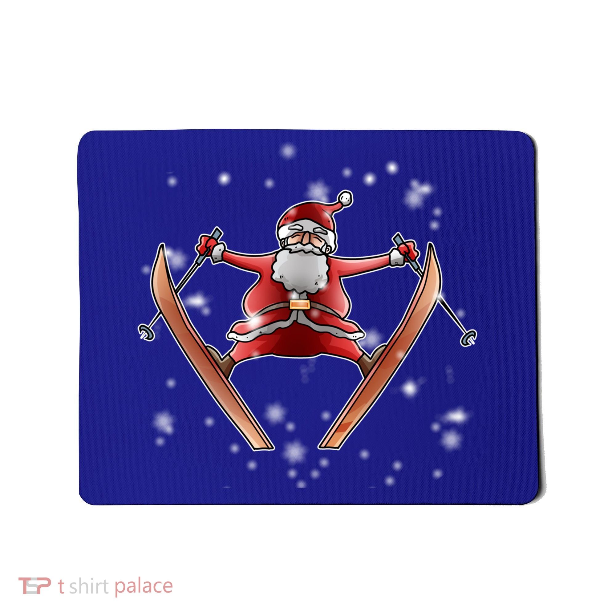 Skiing Santa Christmas Ski Winter Sport Xgiftmas Pajama Skier Great Gift Mousepad