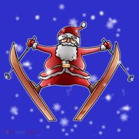 Skiing Santa Christmas Ski Winter Sport Xgiftmas Pajama Skier Great Gift Mousepad thumb 1