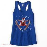 Skiing Santa Christmas Ski Winter Sport Xgiftmas Pajama Skier Great Gift Women's Tank Top thumb 0