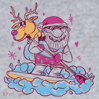 Santa Surfing Christmas Holiday Vacation Women's Sweatshirt thumb 2