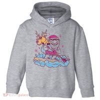 Santa Surfing Christmas Holiday Vacation Toddler Hoodie thumb 0