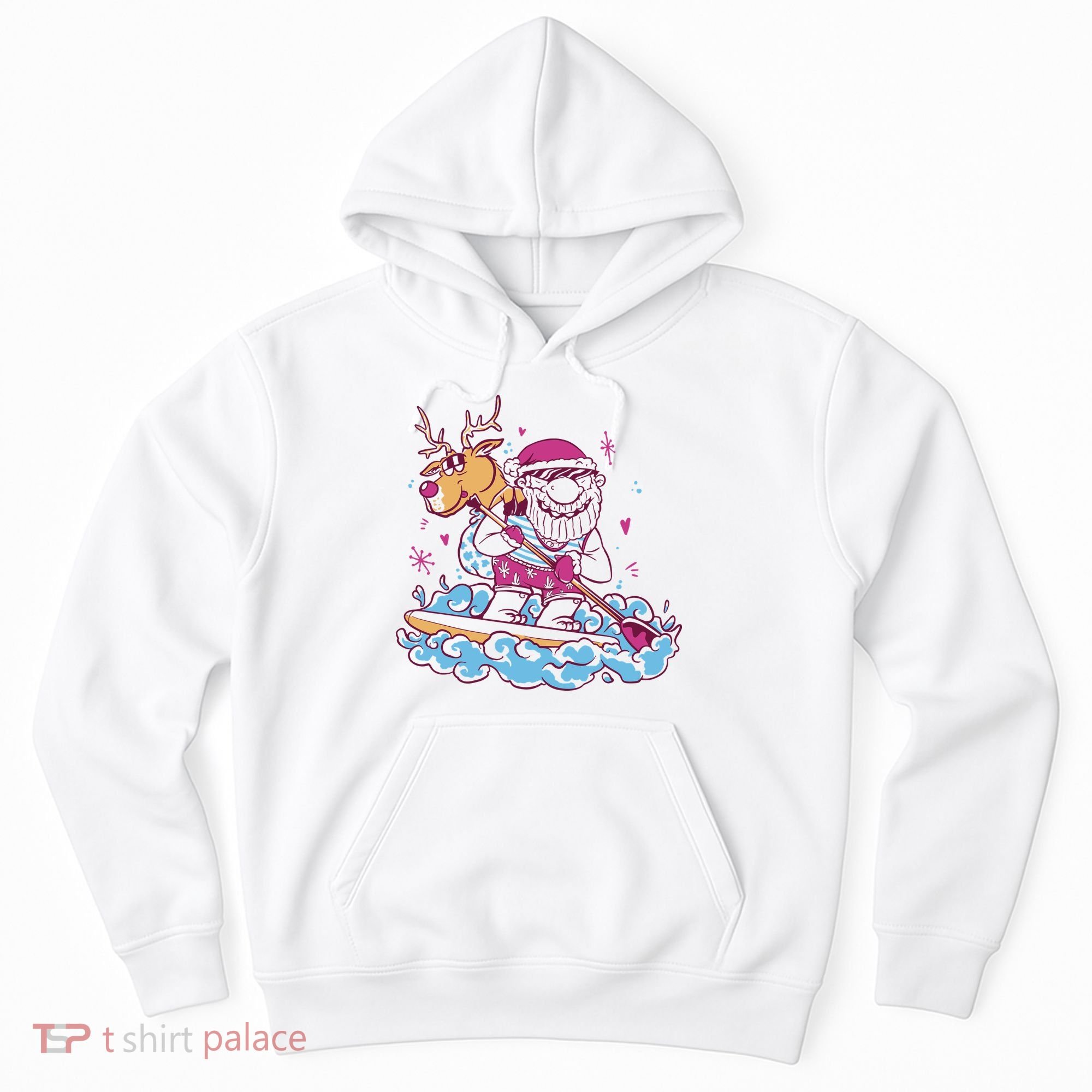 Santa Surfing Christmas Holiday Vacation Hoodie