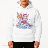 Santa Surfing Christmas Holiday Vacation Hoodie thumb 2