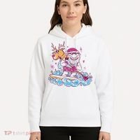 Santa Surfing Christmas Holiday Vacation Hoodie thumb 5