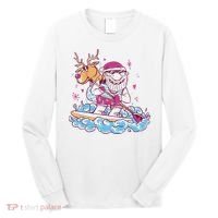 Santa Surfing Christmas Holiday Vacation Long Sleeve Shirt thumb 0