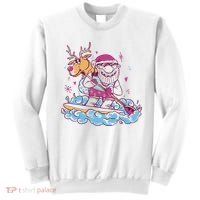 Santa Surfing Christmas Holiday Vacation Sweatshirt thumb 0