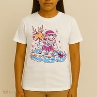 Santa Surfing Christmas Holiday Vacation T-Shirt thumb 4