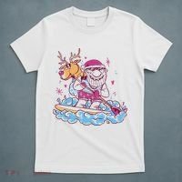 Santa Surfing Christmas Holiday Vacation T-Shirt thumb 5
