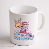 Santa Surfing Christmas Holiday Vacation Coffee Mug thumb 1