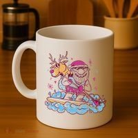 Santa Surfing Christmas Holiday Vacation Coffee Mug thumb 4