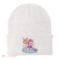 Santa Surfing Christmas Holiday Vacation Beanie thumb 0