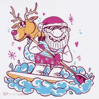 Santa Surfing Christmas Holiday Vacation Women's Hoodie thumb 2