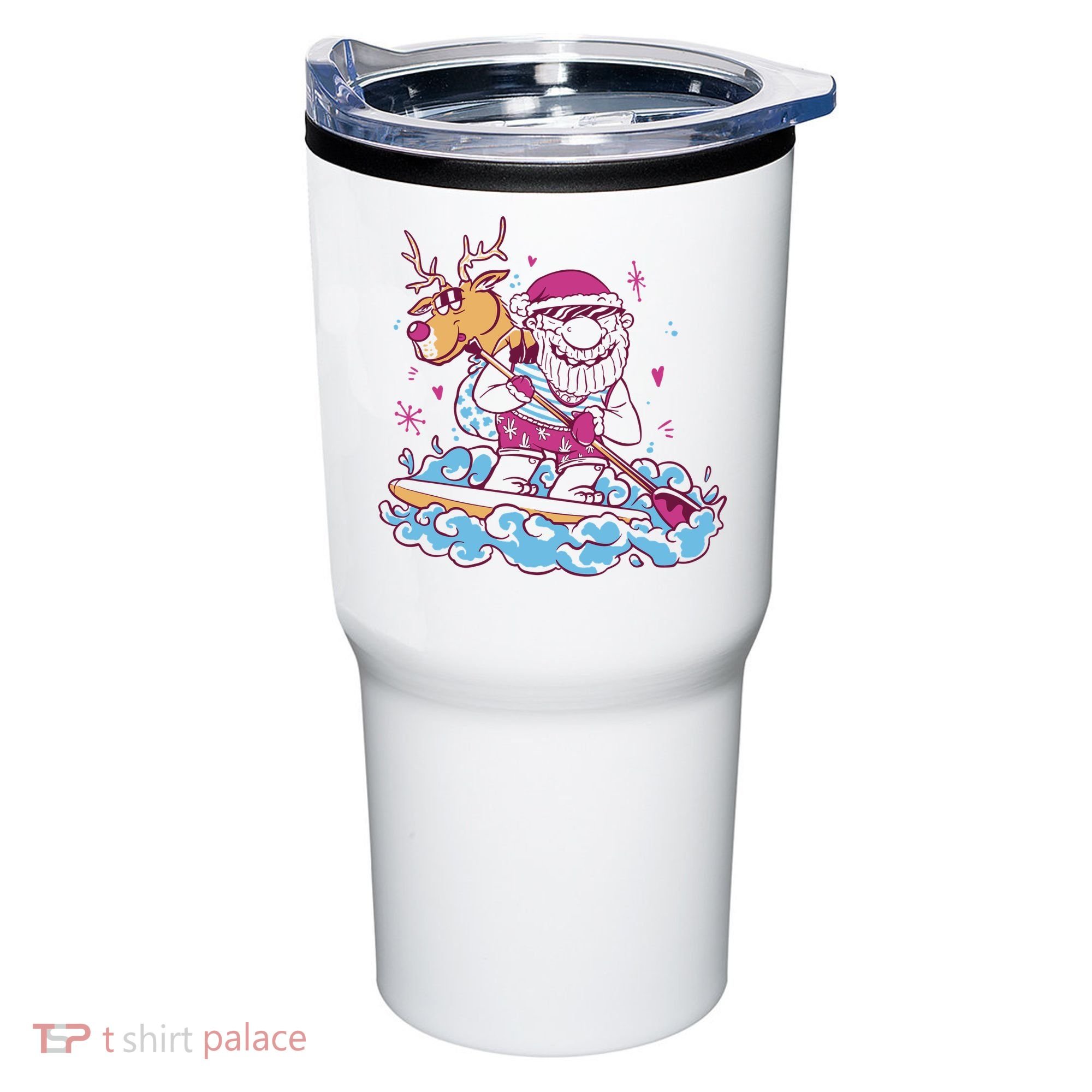 Santa Surfing Christmas Holiday Vacation Tumbler