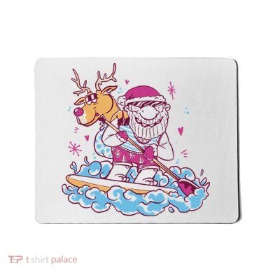 Santa Surfing Christmas Holiday Vacation Mousepad