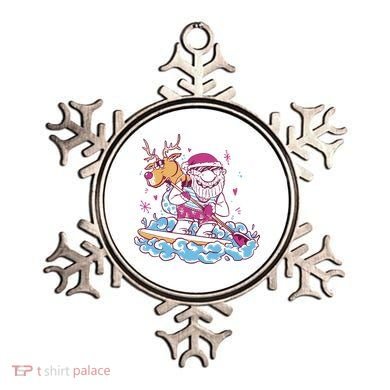 Santa Surfing Christmas Holiday Vacation Ornament