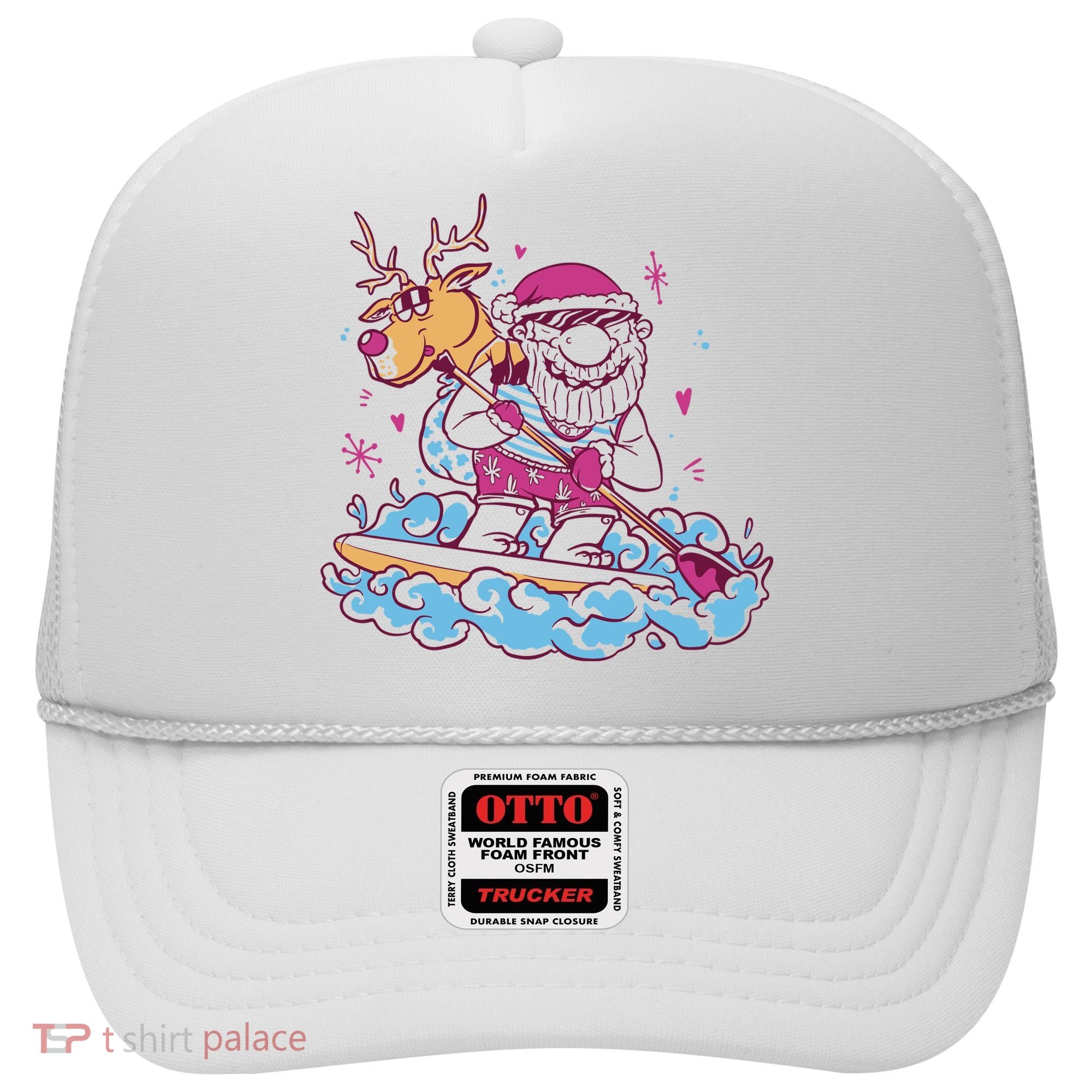 Santa Surfing Christmas Holiday Vacation Hat
