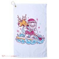 Santa Surfing Christmas Holiday Vacation Golf Towel thumb 0
