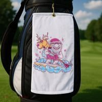 Santa Surfing Christmas Holiday Vacation Golf Towel thumb 2