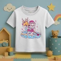 Santa Surfing Christmas Holiday Vacation Toddler T-Shirt thumb 3
