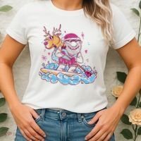 Santa Surfing Christmas Holiday Vacation Women's T-Shirt thumb 2