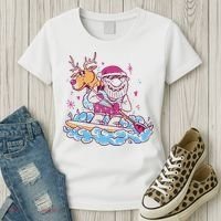 Santa Surfing Christmas Holiday Vacation Women's T-Shirt thumb 3