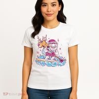 Santa Surfing Christmas Holiday Vacation Women's T-Shirt thumb 4