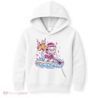 Santa Surfing Christmas Holiday Vacation Kids Hoodie thumb 0
