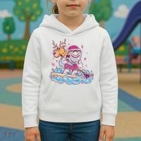 Santa Surfing Christmas Holiday Vacation Kids Hoodie thumb 3