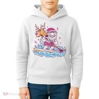 Santa Surfing Christmas Holiday Vacation Kids Hoodie thumb 4