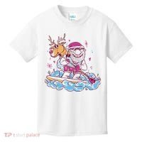 Santa Surfing Christmas Holiday Vacation Kids T-Shirt thumb 0