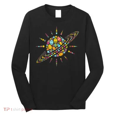 Solar System Colorful Easter Egg Long Sleeve Shirt