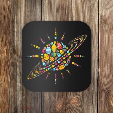 Solar System Colorful Easter Egg Coaster
