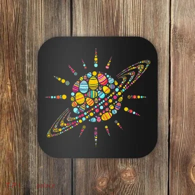 Solar System Colorful Easter Egg Coaster