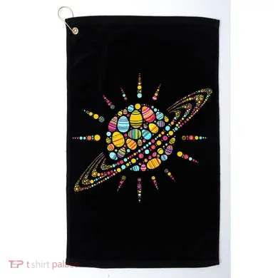 Solar System Colorful Easter Egg Golf Towel