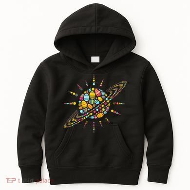 Solar System Colorful Easter Egg Kids Hoodie