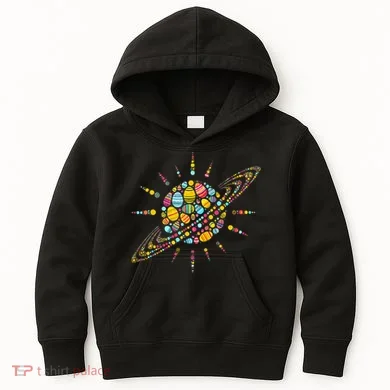 Solar System Colorful Easter Egg Kids Hoodie