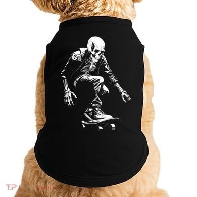 Skeleton Skateboarder Cool Doggie Tank