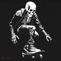 Skeleton Skateboarder Cool Doggie Tank thumb 4