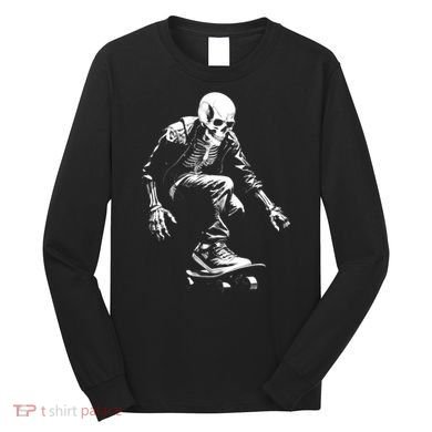 Skeleton Skateboarder Cool Long Sleeve Shirt