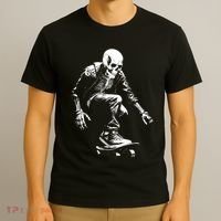 Skeleton Skateboarder Cool T-Shirt thumb 3
