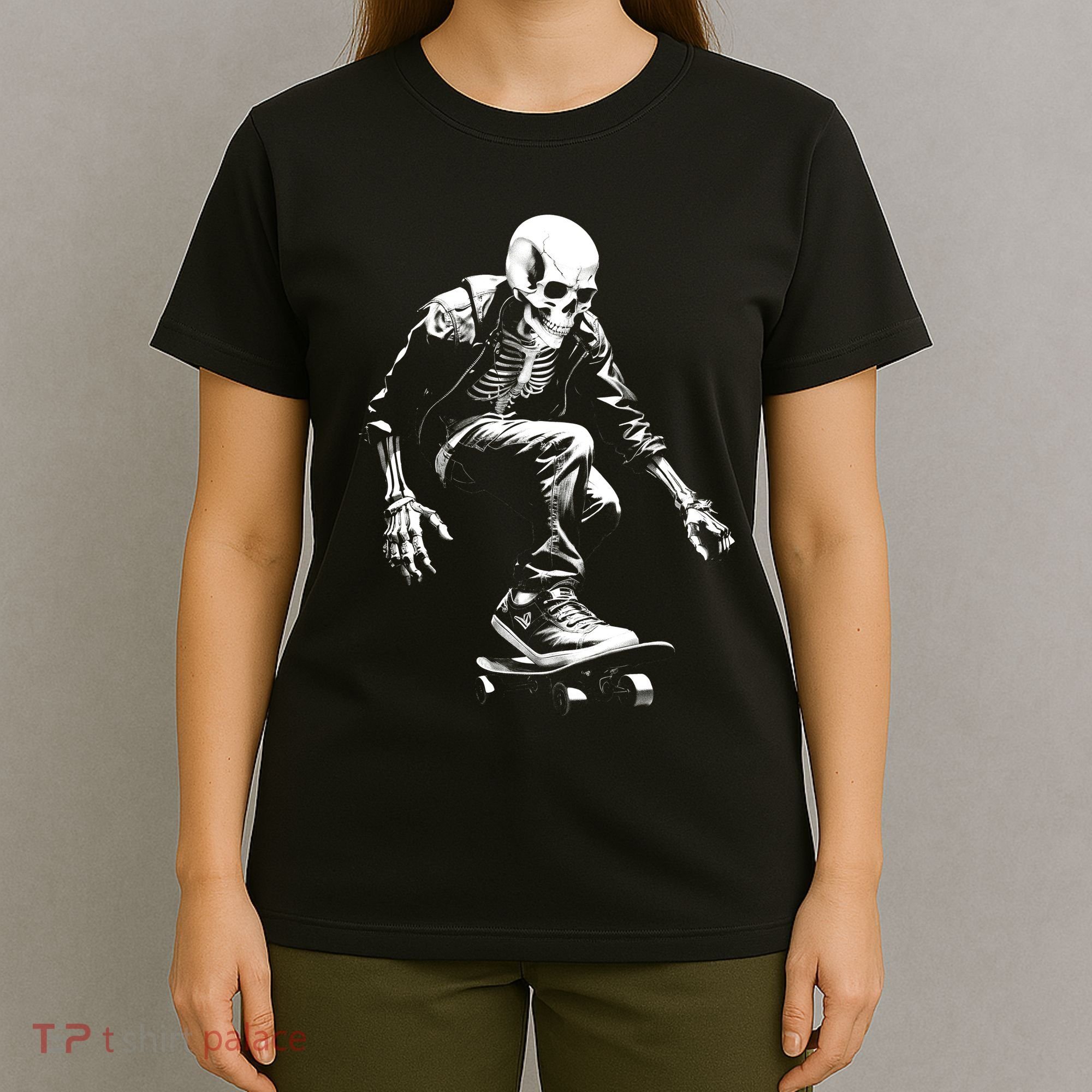 Skeleton Skateboarder Cool T-Shirt