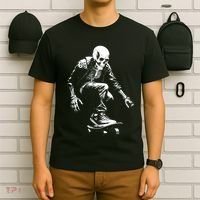 Skeleton Skateboarder Cool T-Shirt thumb 6