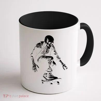 Skeleton Skateboarder Cool Coffee Mug back