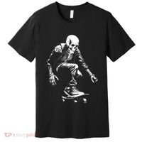 Skeleton Skateboarder Cool Premium T-Shirt thumb 0