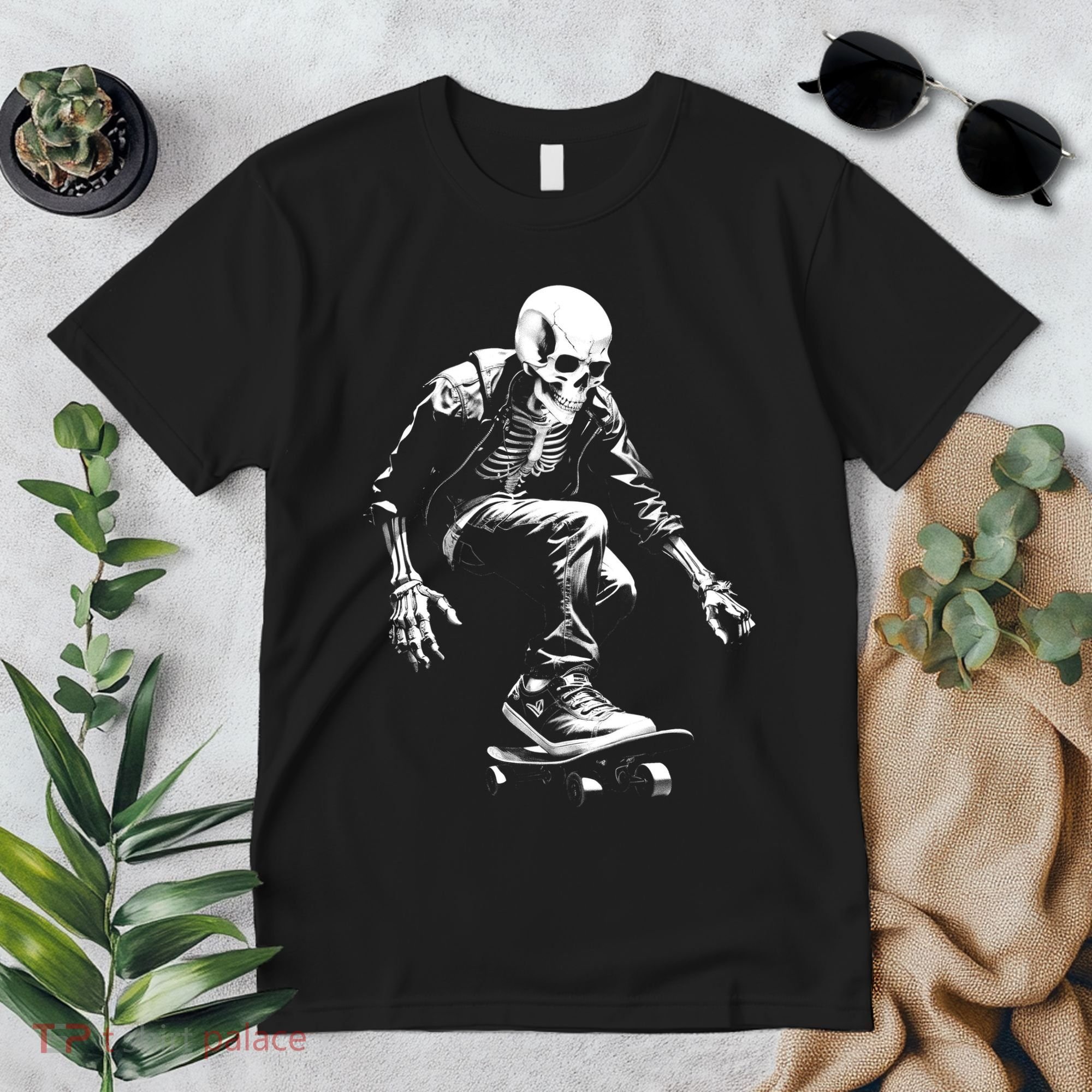 Skeleton Skateboarder Cool Premium T-Shirt